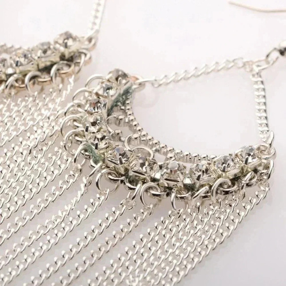 Swarovski Crystal Long Earrings with Silver Chain - Picture 5 of 5